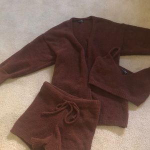 FASHION NOVA KNIT 3 PCS SET BROWN SIZE XL SOFT